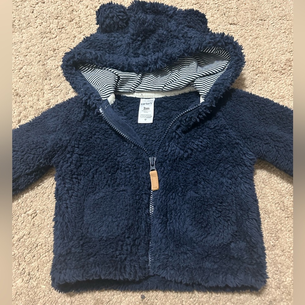 Carters Baby Sherpa Jacket in Navy 3M